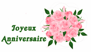 Gif animé joyeux anniversaire bouquet de roses roses